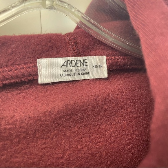 ARDENE kinda don’t care burgundy maroon hoodie XS - Picture 2 of 4